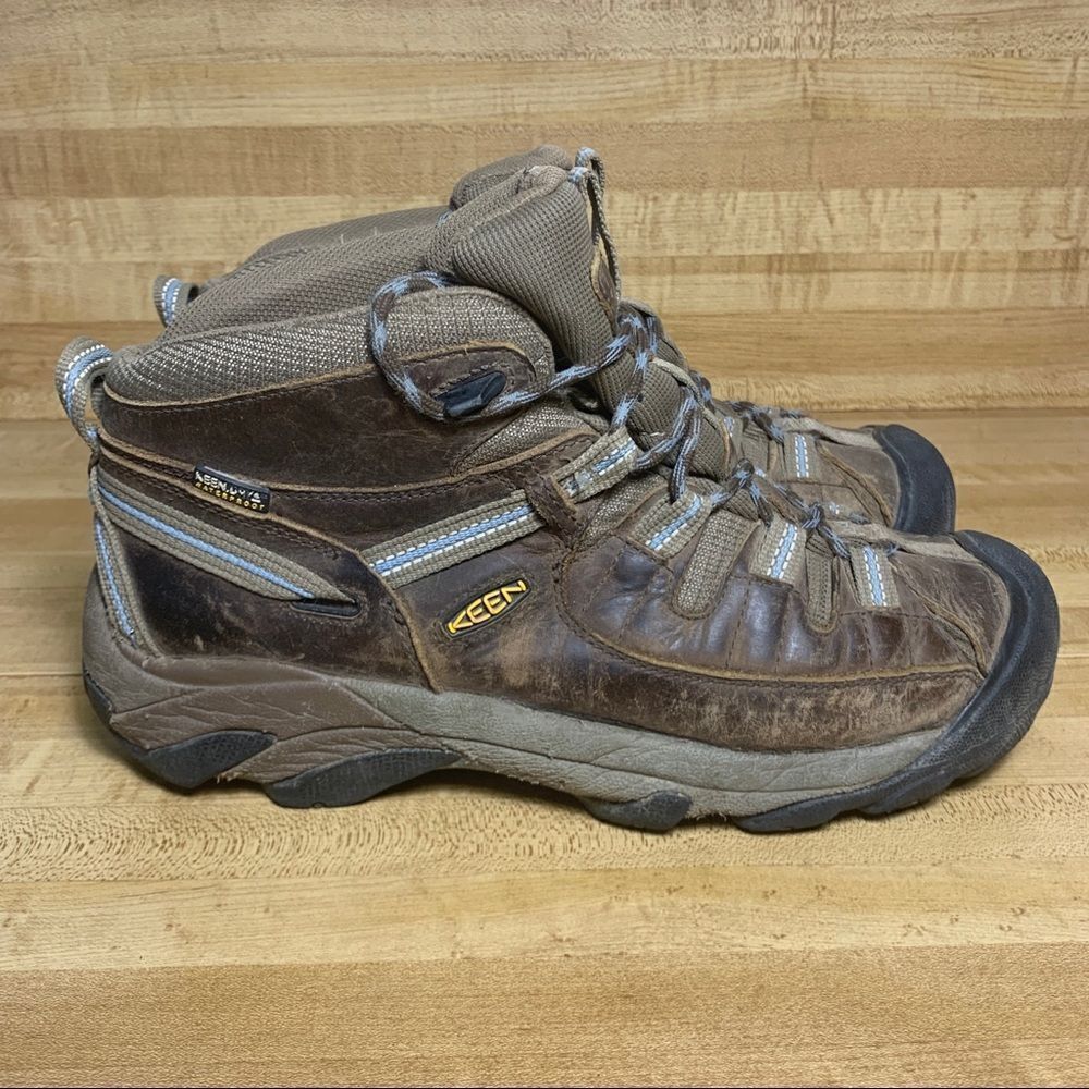 Keen Targhee II women Mid WP Hiking Boots Size‎ 10 Black Flint Stone 1004114